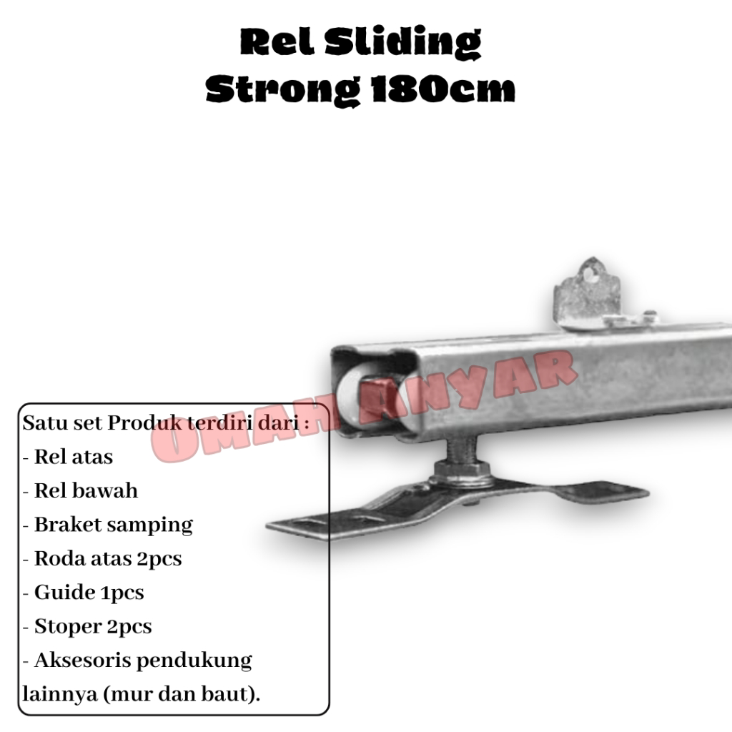 PREMIUM Rel Sliding / Rel Track / Rel Track Sliding untuk Pintu Kayu, Aluminium Atau Besi Merk