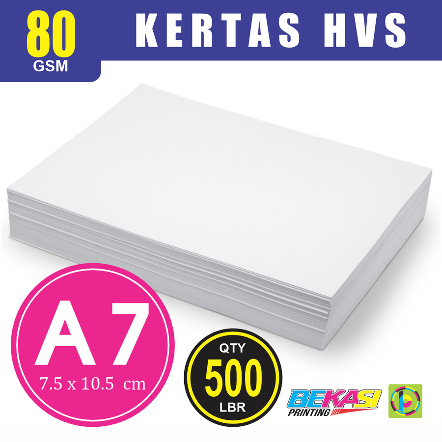 

Kertas HVS 80 GSM Ukuran A7 (10,5 x 7,5 cm) - 1 RIM (isi 500 lembar)