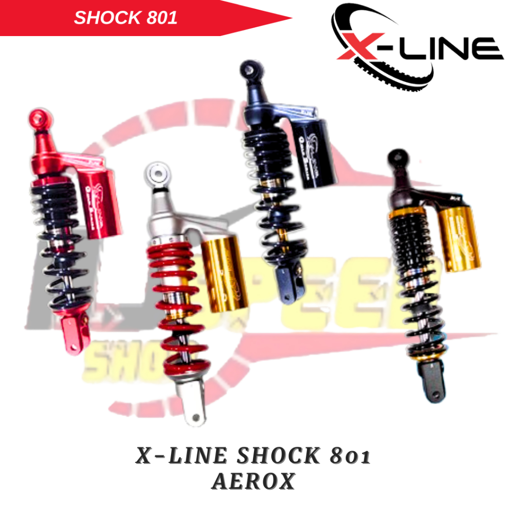Xline X Line Tipe 801 Shock Shok Sok Suspensi Shockbreaker Belakang Yamaha Aerox 305MM Tabung Atas O
