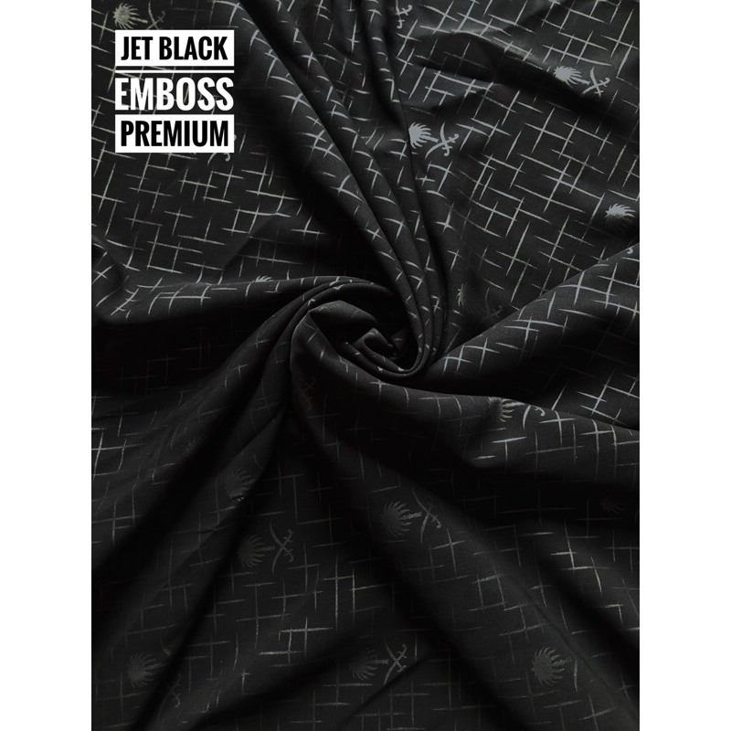 Kain Jetblack Emboss Premium|Wolfis Jatblack|Wolvis Jatblack|Wool Peach Jetblack Emboss