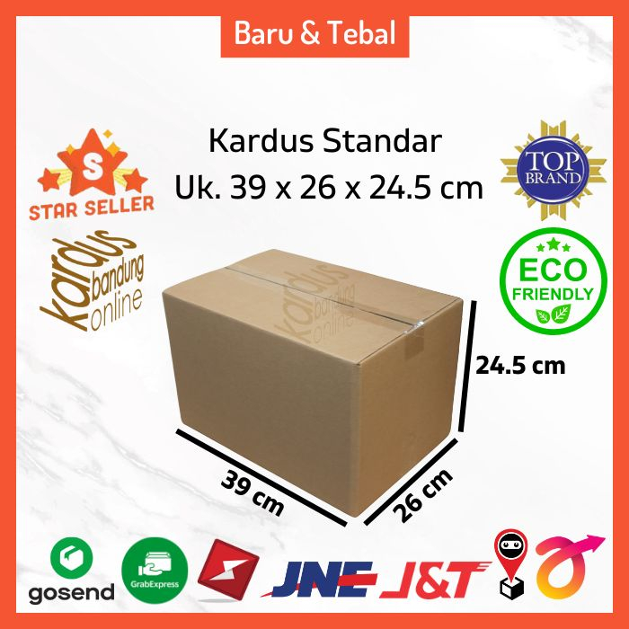 

Kardus Box Karton Kotak Dus Packing Medium Polos Uk. 39x26x24.5 BFlute Tebal 3 mm untuk AMDK 600 ml Sembako Parcel Hampers