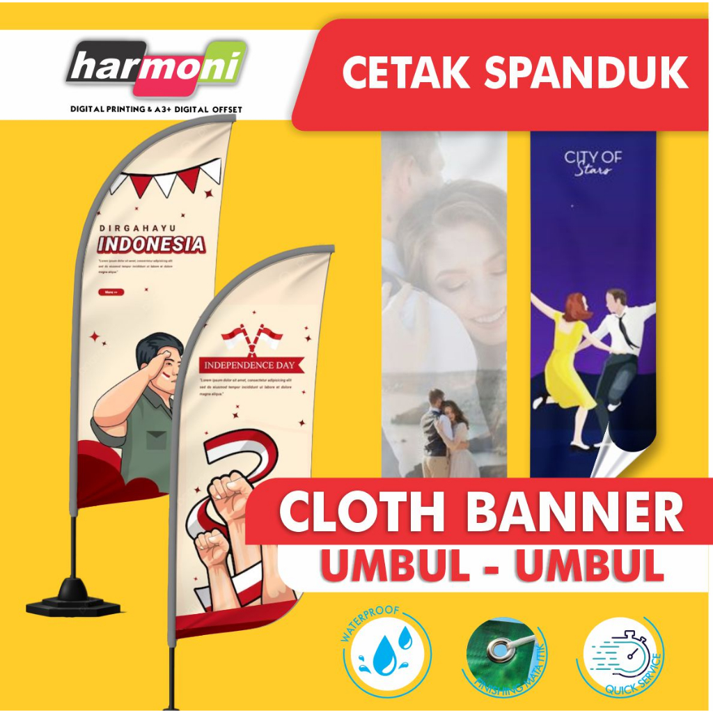 Spanduk Kain Cloth Banner Custom | Umbul-Umbul Kain Print Outdoor Indoor - Bisa Desain Sendiri