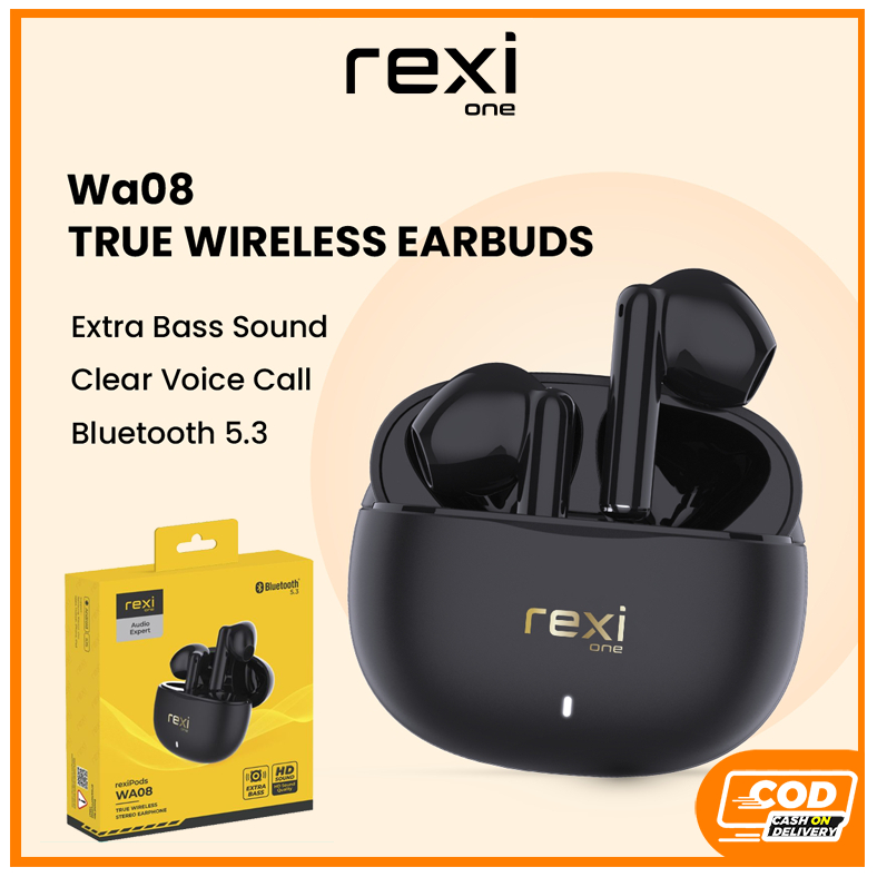 TWS HEADSET BLUETOOTH Rexi WA08 Extra Bass TWS Bluetooth Earphone