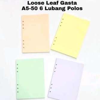 

SJS loose leaf GASTA A5-50 6 ring warna 80gr/kertas binder-polos peach