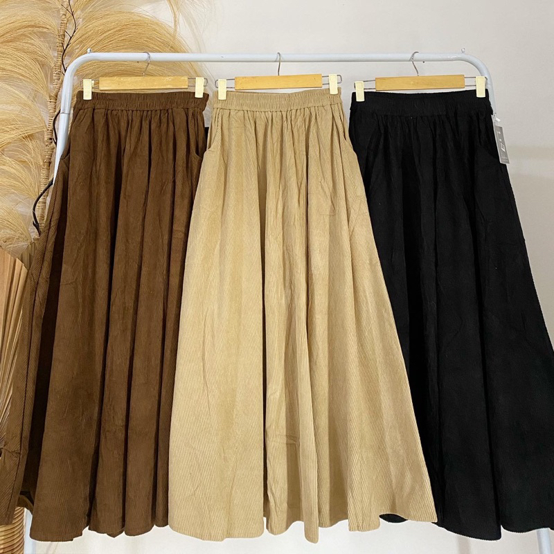 ROK CORDUROY MAYUNG / ROK LEBAR TEBAL / ROK CORDUROY IMPORT