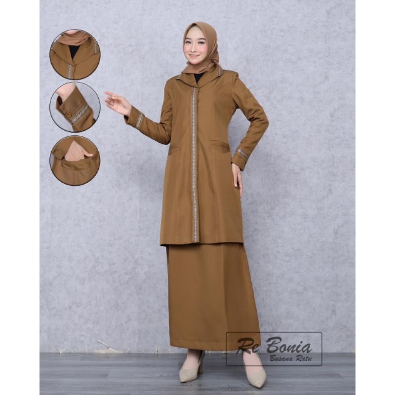 blazer tunik Pemda tua seragam ASN blazer rebonia