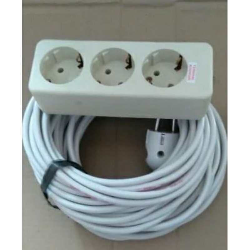 Stop kontak uticon 3 lubang,steker arde,kabel 25 M