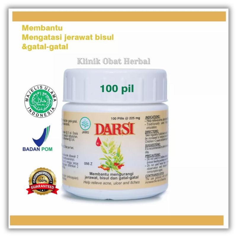 DARSI PIL - Obat Bersih Darah Jerawat Bisul dan Gatal (100pil)