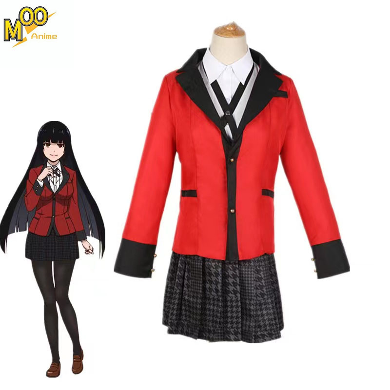 【Full set 】Japanese manga Anime Kakegurui Cosplay Costume Jabami Yumeko School Uniforms Dress