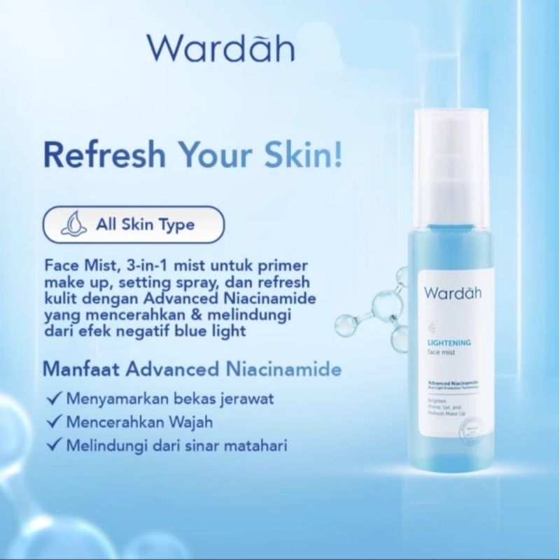 WARDAH LIGHTENING FACE MIST 60ML - PRIMER - SETTING SPRAY WAJAH