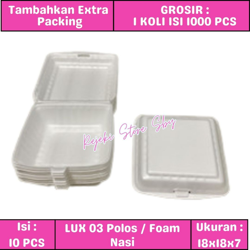 (10 Pcs) Styrofoam / Foam Nasi / Lux 01 / Lux 02 / Lux Hb Foam / Lux 03 Polos / Lux 3 Sekat / Foam B