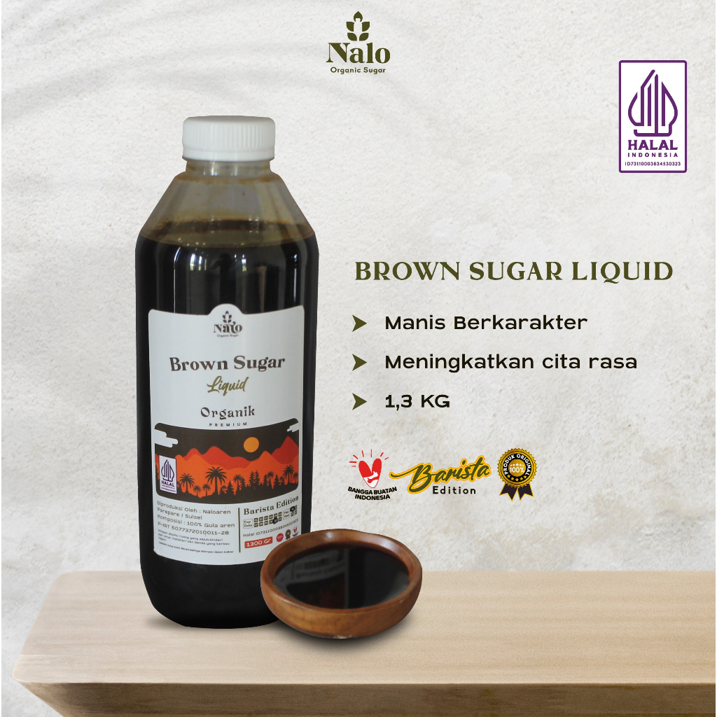 

Gula aren cair/Brown sugar/organik premium/1,3 KG Merk Nalo