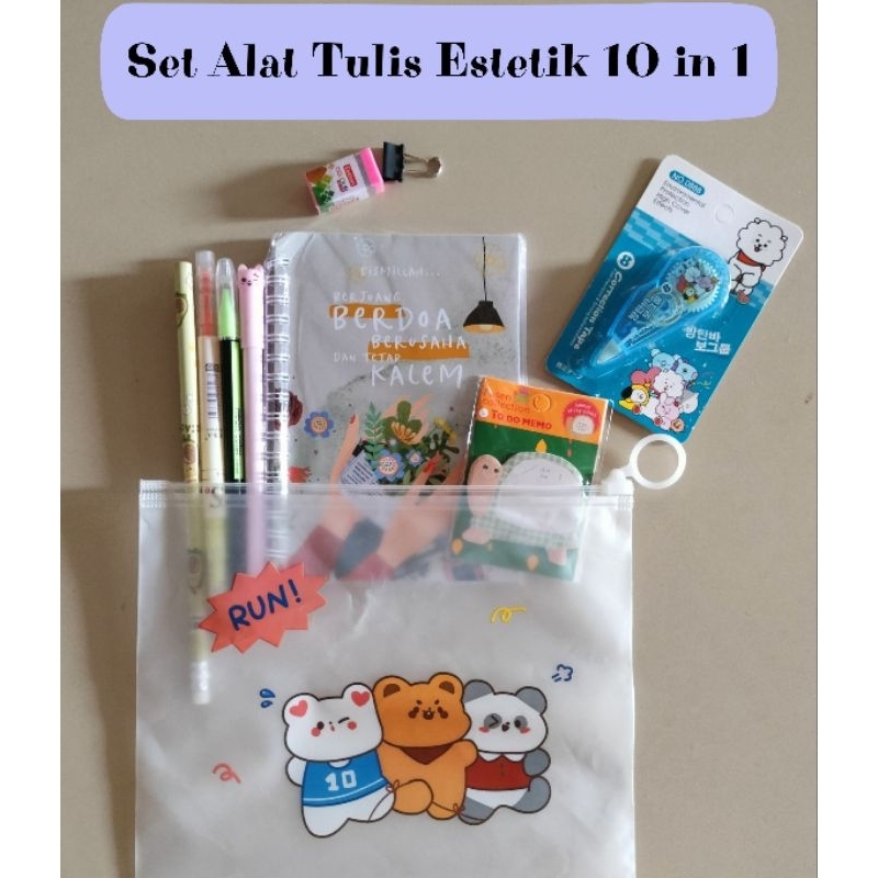 

Set Alat Tulis Estetik 10 in 1|Hampers box |Paket alat tulis