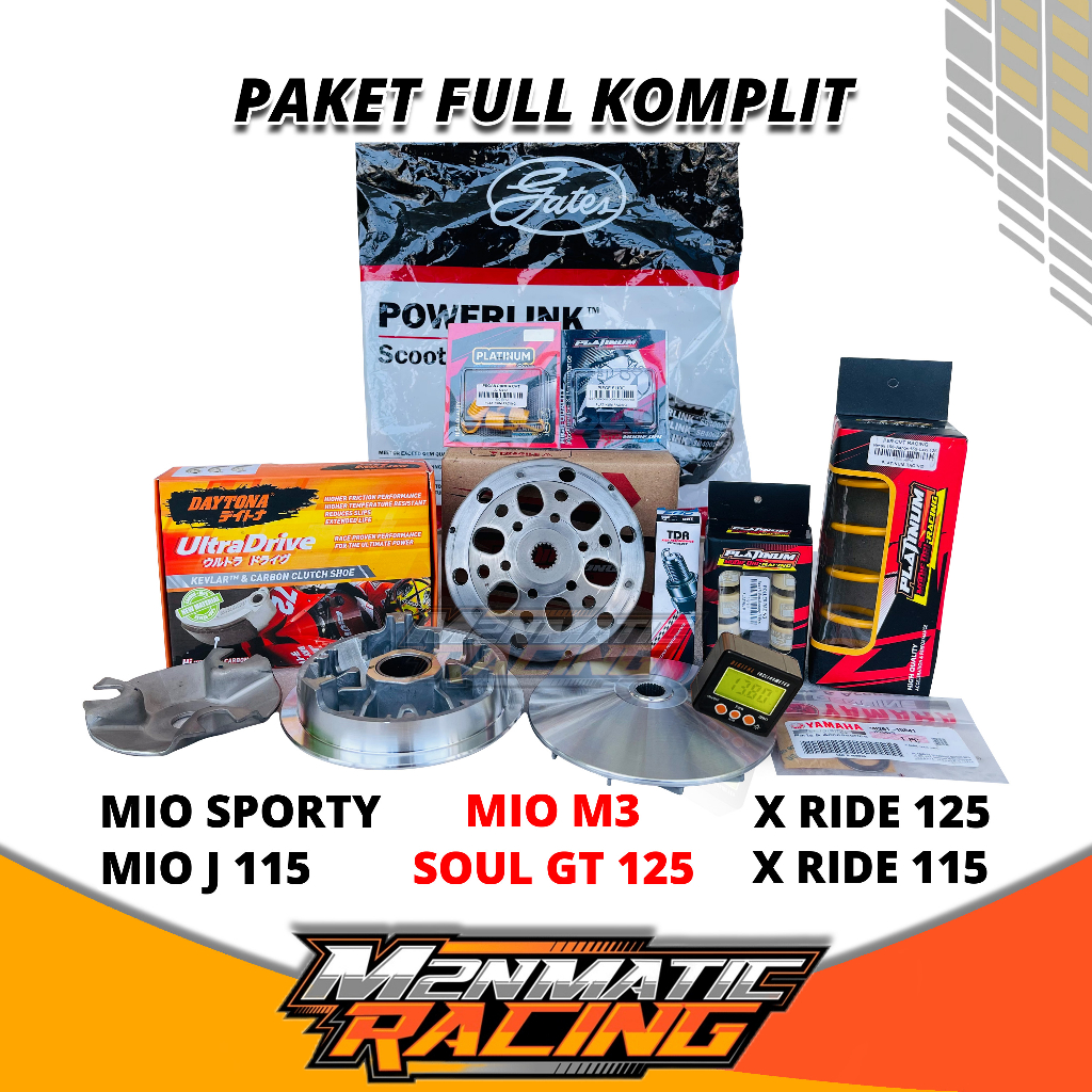 PAKET KIRIAN CVT MIO M3 FULL KOMPLIT XRIDE 125  RACING UPGRADE CUSTOM FINO125 METIK 125 YAMAHA ORIGI