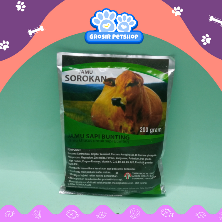 SOROKAN JAMU SAPI HAMIL 200GR - SERBUK HERBAL PENAMBAH NAFSU MAKAN DAYA TAHAN TUBUH KUAT DI AWAL KEH