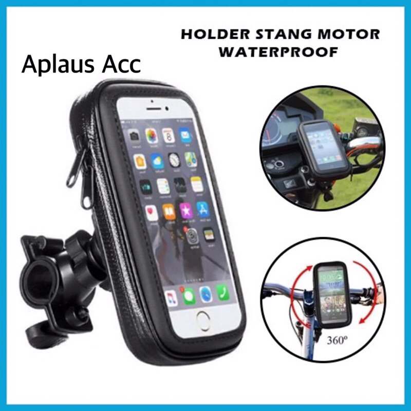 Holder Stang Motor Waterproof Size L 6.3 inch Phone Case Dompet Hp Anti Air GPS Touring Grab Gocar