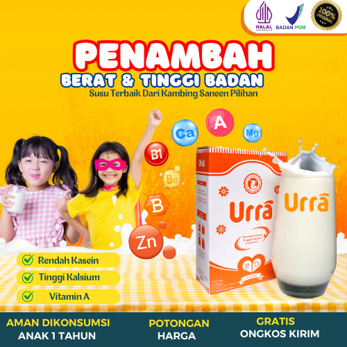 

SUSU URRA - Susu Kambing Saneen Bantu Menambah Tinggi dan Berat Badan Anak