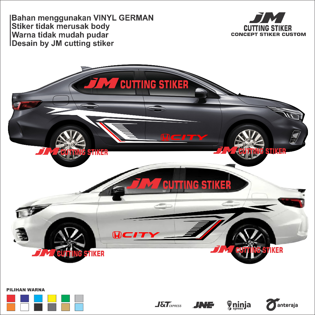 Stiker mobil sedan honda city cutting stiker striping body mobil city vios camry accord stiker mobil
