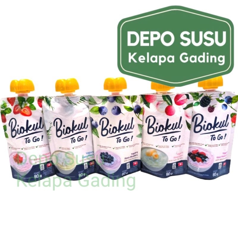 

Biokul Yogurt To Go 80gr Plain MixBerry Blueberry Lychee Manggo 80 gr