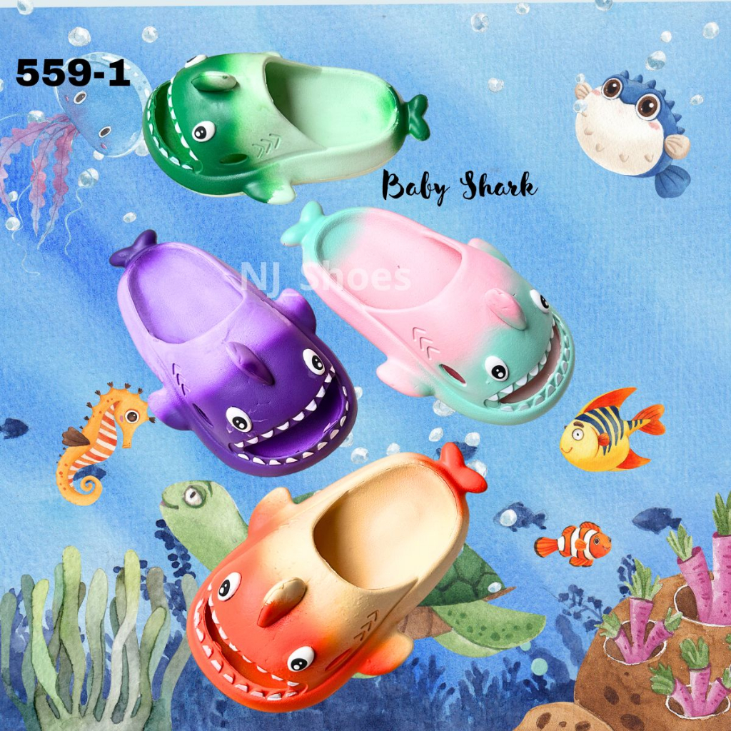 Sandal Anak Terbaru Ikan Hiu Lucu Dengan Kombinasi Warna Cantik Sendal Anak Sirip Hiu Kekikian