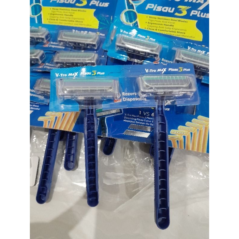 Pisau Cukur pria V-Tro Max Pisau 3 plus