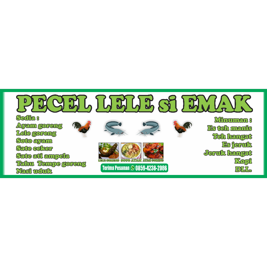 Spanduk Pecel Lele bahan kain