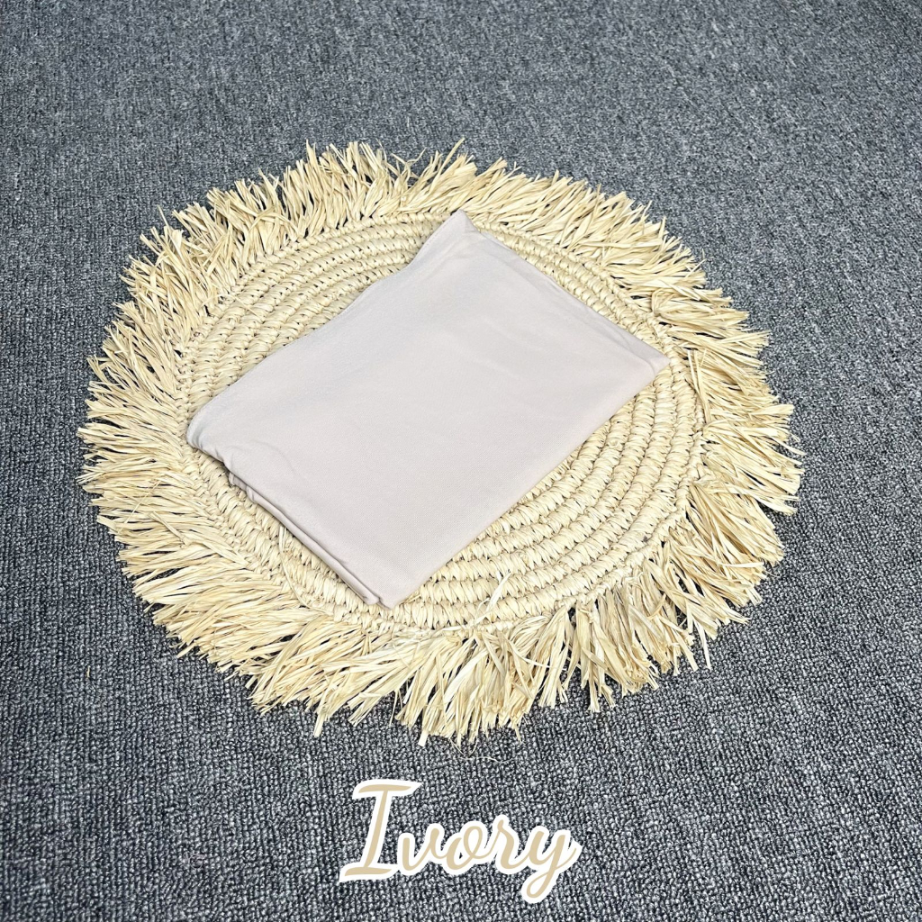 Pashmina Kaos Jersey II Hijab Jersey II Pashmina Mleyot Flowly-IVORY