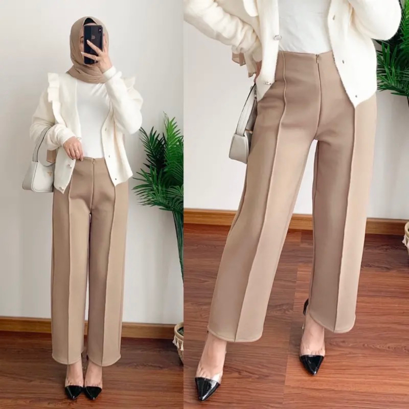 Irene Pants Celana Kulot Scuba Basic By Cirebon Cloth