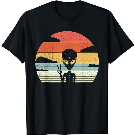 KAOS Retro Alien Extraterrestrial Space - Vintage Alien T-Shirt