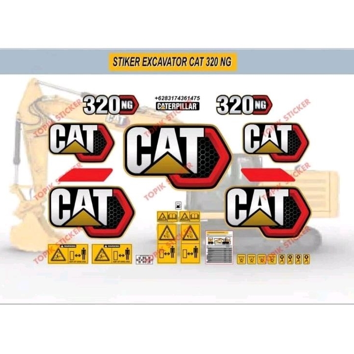 Stiker Excavator CATERPILLAR CAT 320 NG Terbaru, Sriker Alat Berat