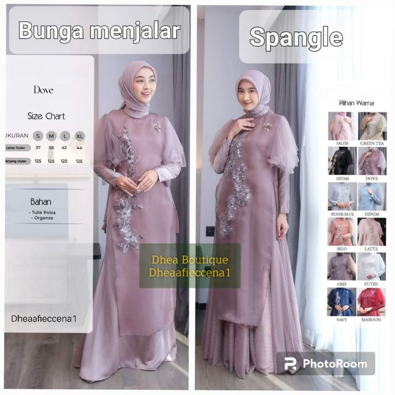 (SATU SET DRESS+ OUTER)DHEA BOUTIQUE/DHEAAFIECCENA/OUTER ORGANZA/(ALIKAH OUTER)/OUTER MEWAH//OUTER D