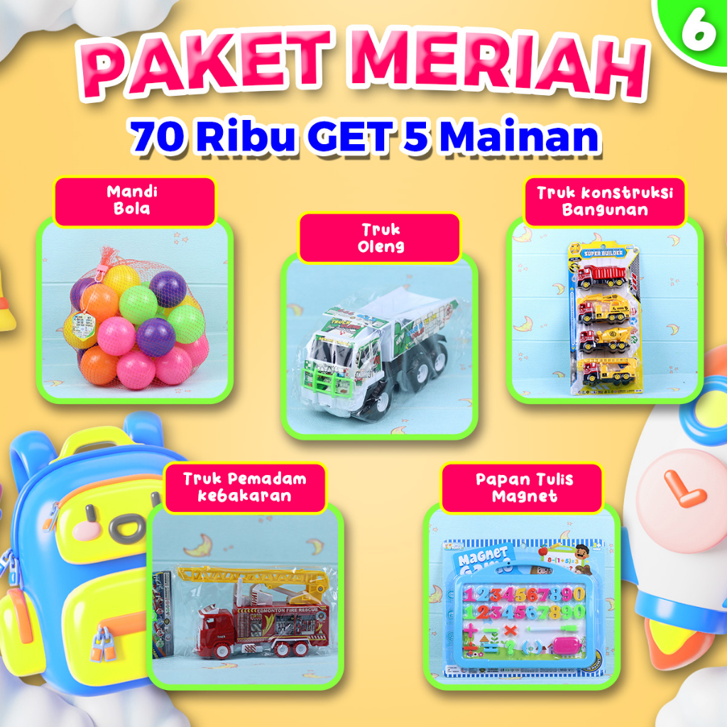 Mainan Paket Murah Meriah Mainan Mandi Bola Anak Mainan Truk Oleng Mainan Truk Konstruksi Bangunan E