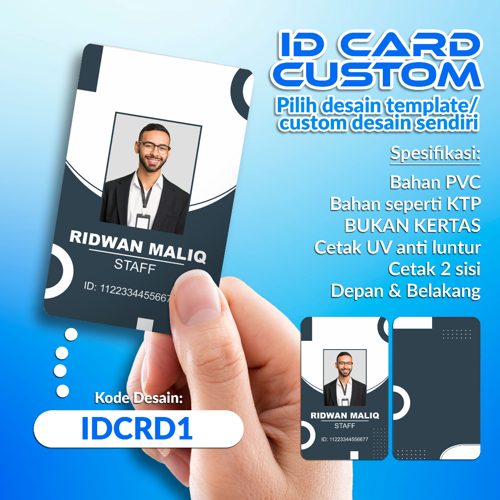 

ID CARD CUSTOM - Bahan Kartu PVC BUKAN KERTAS Custom