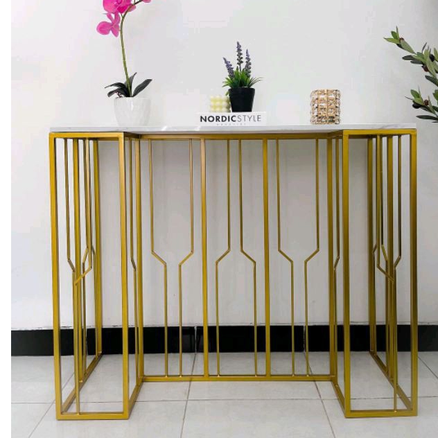 meja minimalis marble untuk ruang tamu estetik