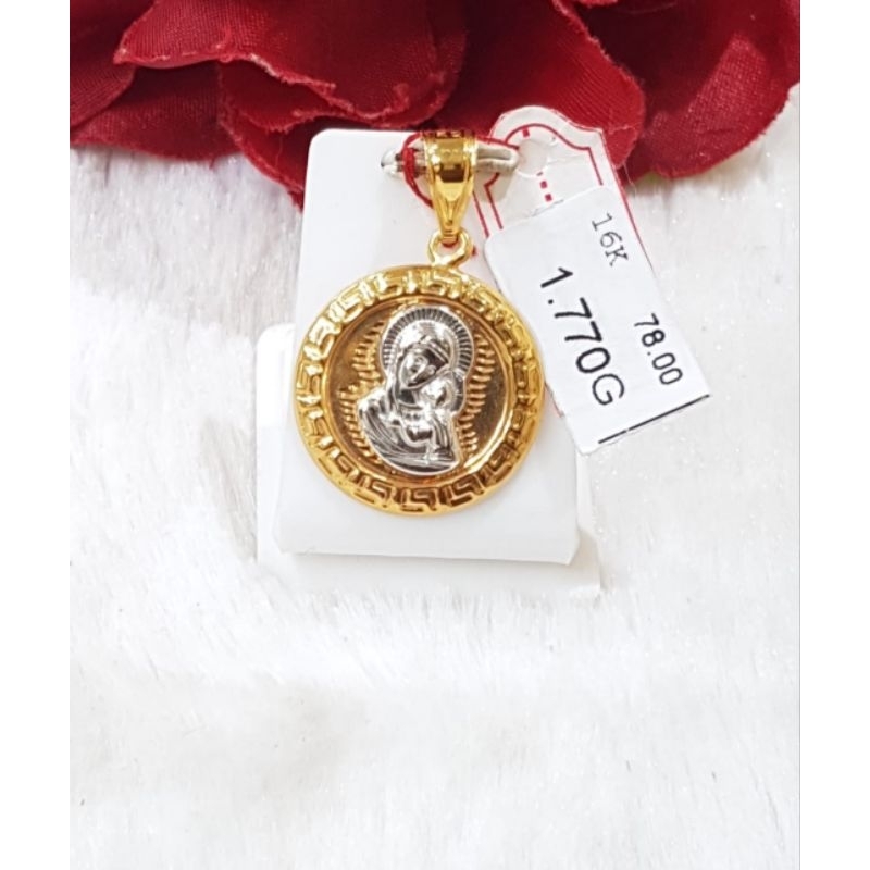 Liontin emas 70 bunda maria bulat