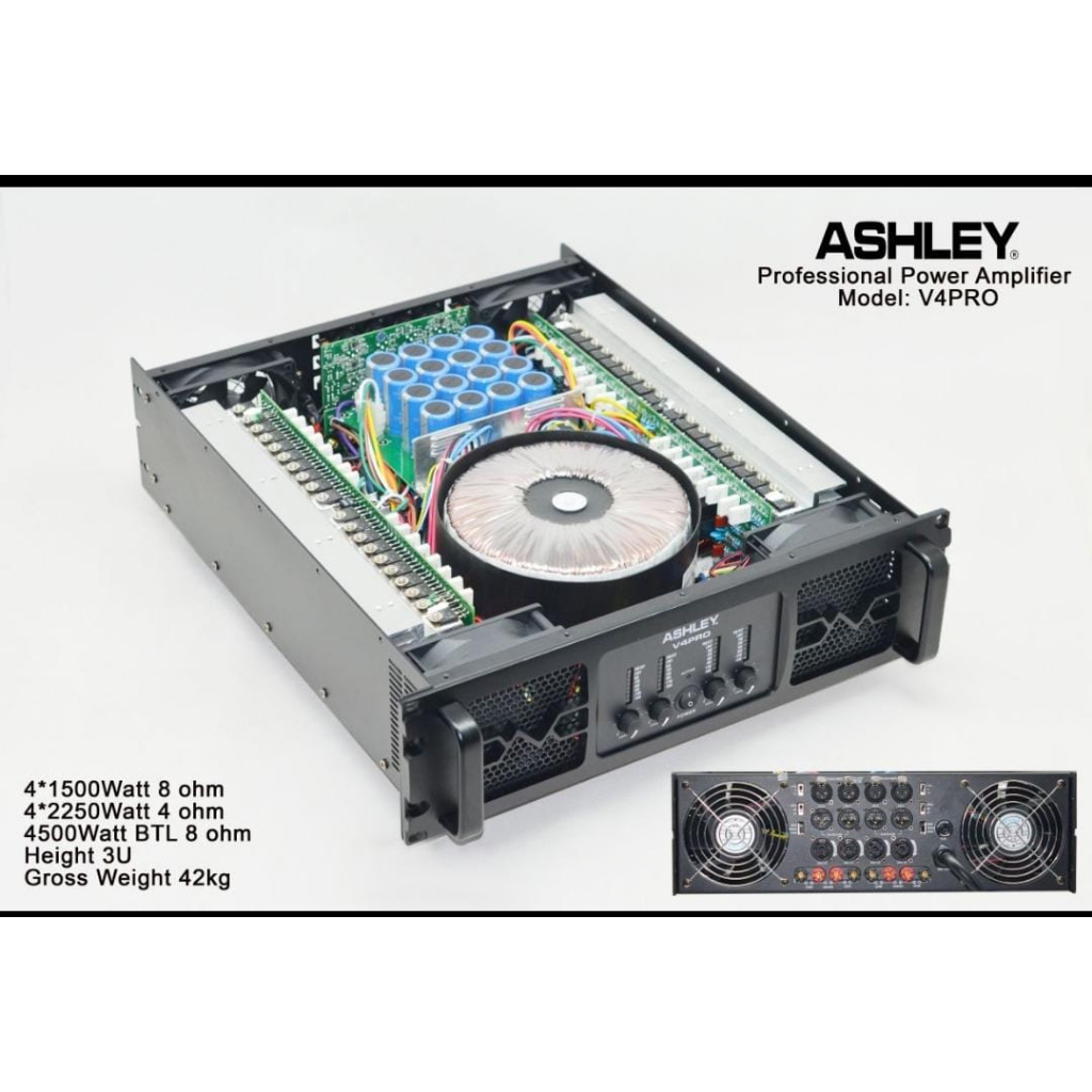Power Amplifier 4 Channel ASHLEY V4PRO Original