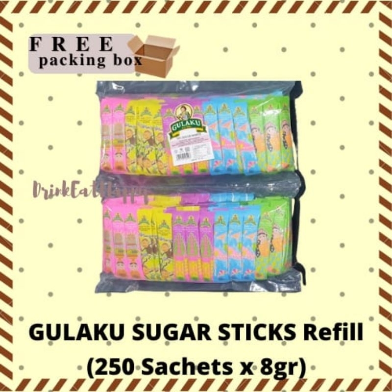 

GULAKU Stik Gula Sugar Sticks Refill ( 250 Sachets x 8gr )
