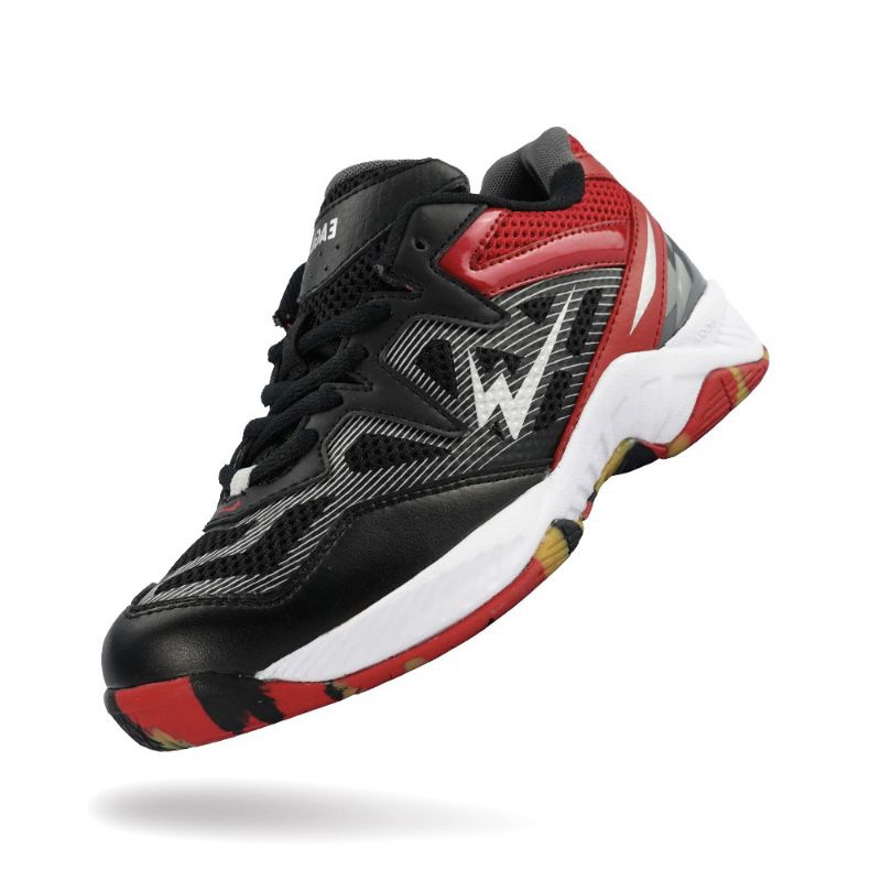 SEPATU BADMINTON EAGLE HURRICANE HITAM MERAH