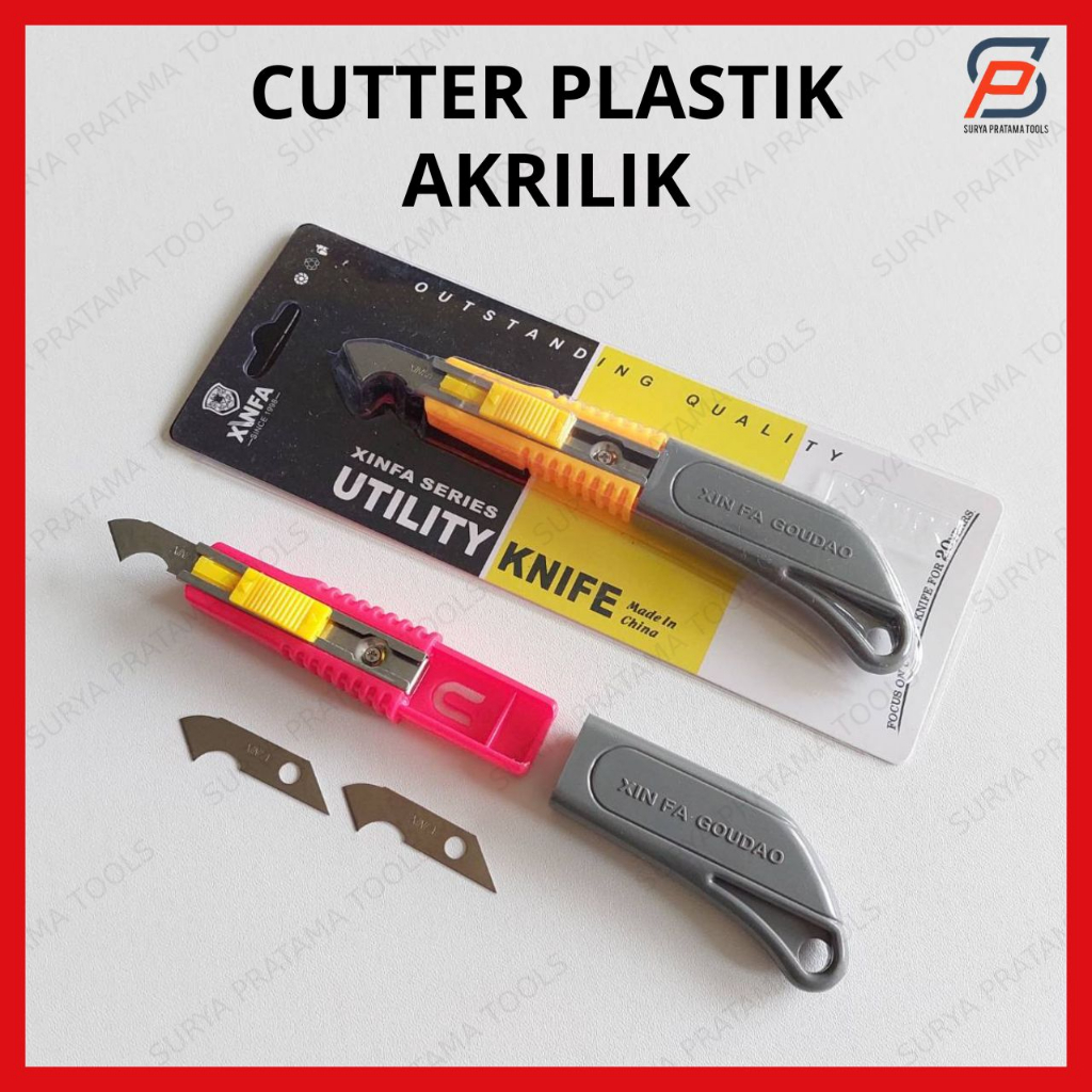 

Pisau Cutter Pemotong Plastik Akrilik Acrylic Mika HPL Utility Hook Knife