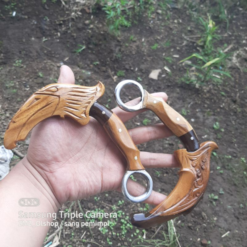 Karambit / kerambit mini silat kayu jati ukir