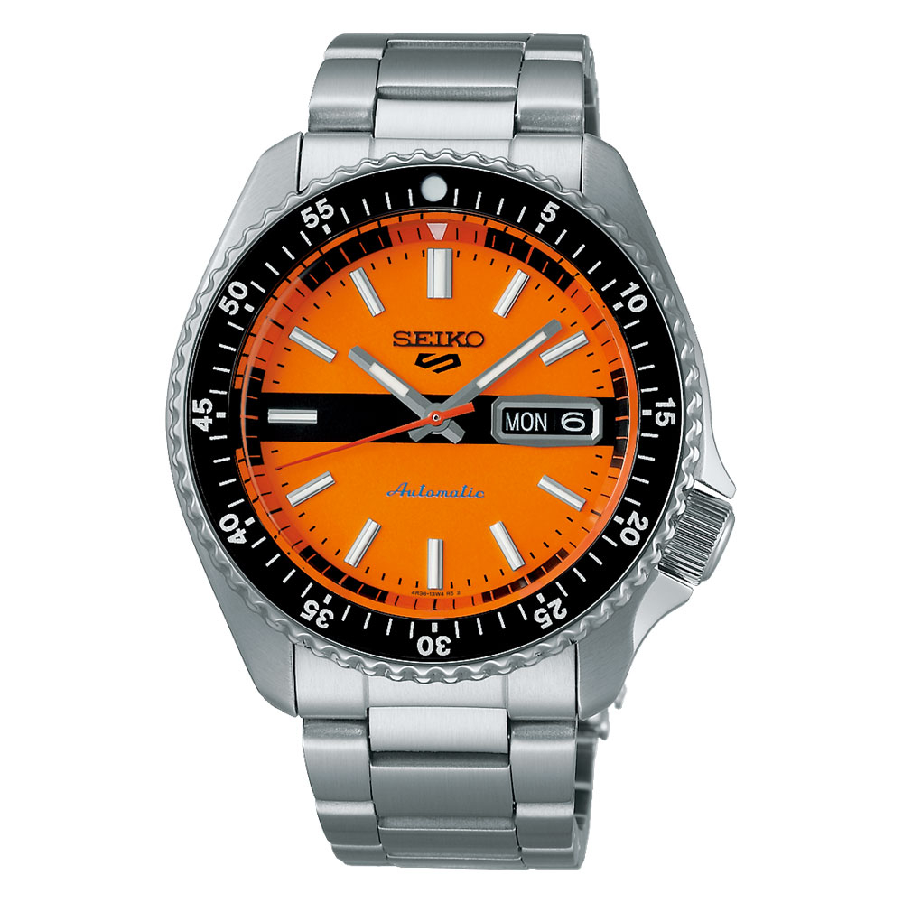 Seiko 5 Sports SRPK11 SRPK11K1 Jam Tangan Pria Automatic Orange Dial Stainless Original
