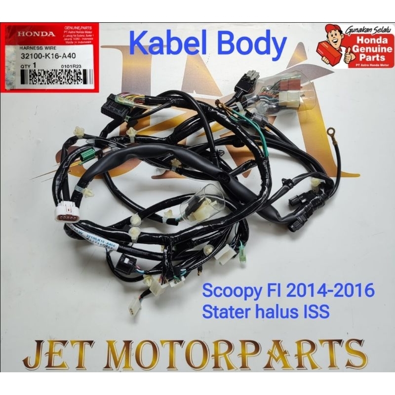 32100K16A40 Kabel Body Harness Wire Scoopy FI 2014 - 2016 Stater Halus ISS Asli Atau Ori Honda AHM