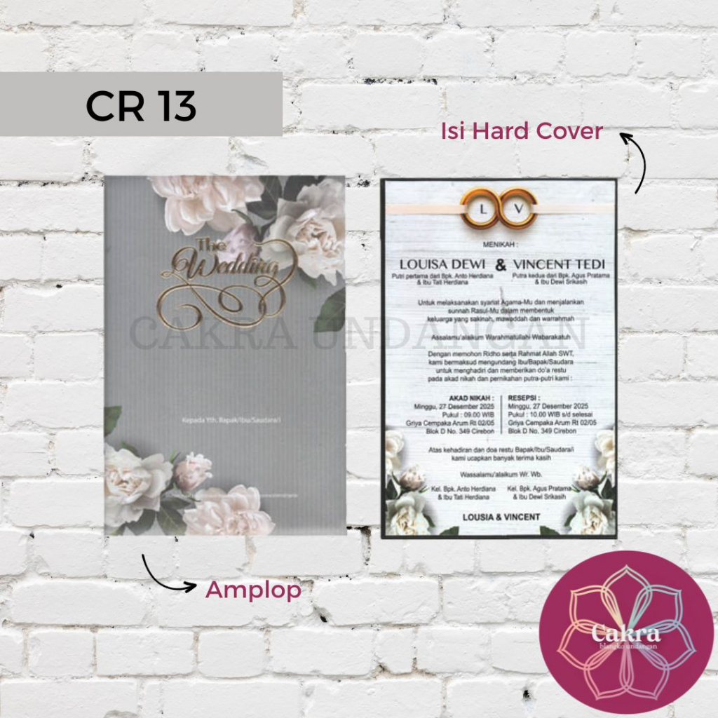 

CAKRA CR7 13 Blangko Undangan Pernikahan Wedding Murah