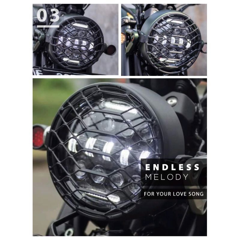 COVER LAMPU DEPAN YAMAHA XSR155 PENGAMAN LAMPU DEPAN YAMAHA XSR 155