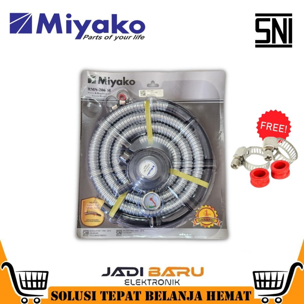 (READY COD) Selang + Regulator Kompor MIYAKO RMS 206 M / RMS 206M / RMS206M / RMS206 M ORIGINAL
