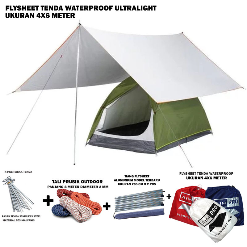 FLYSHEET 4X6 METER - Flysheet tenda 4x6 Meter 19 Loop Ultralight Waterproof