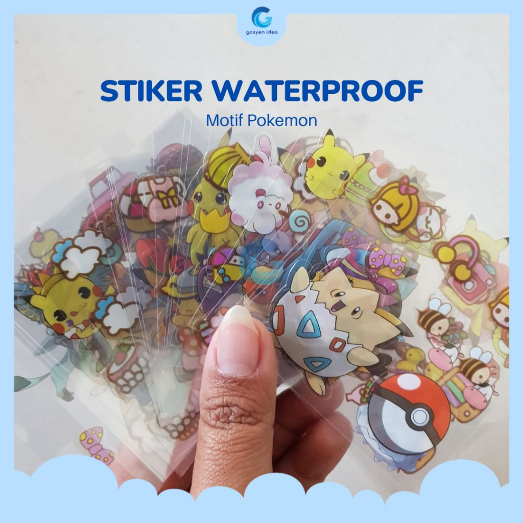 

STICKER NONO POKEMON LUCU [ECER] KARTUN KOREA WATERPROOF / 1 LEMBAR STIKER