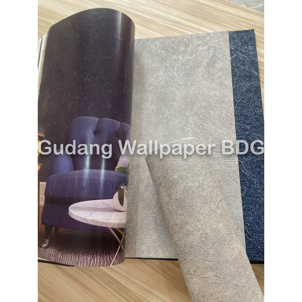 Wallpaper Vinyl Motif Concrete Cement  Semen Minimalis Abu Muda Tebal