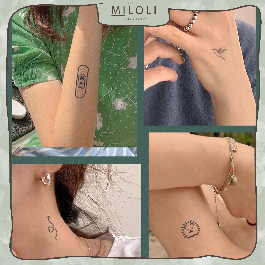 [MILOLI] 5Pcs STIKER TATTO WATERPROOF Cute Cartoon Tato Lucu Elegant Aesthetic Korea - F0224