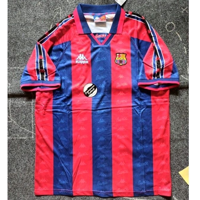 BAJU JERSEY BARCELONA BARCA RETRO 1996 1997 96 97 HOME 1995 1998 95 98